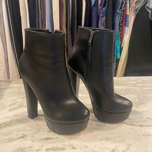 Women's Black 6 inch heel black booties